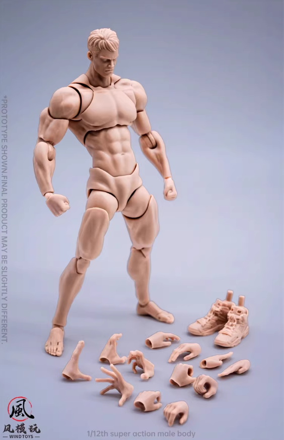WindToys 1/12 Scale Super Movable Male Body for 6 inch Man Action Figure White Skin