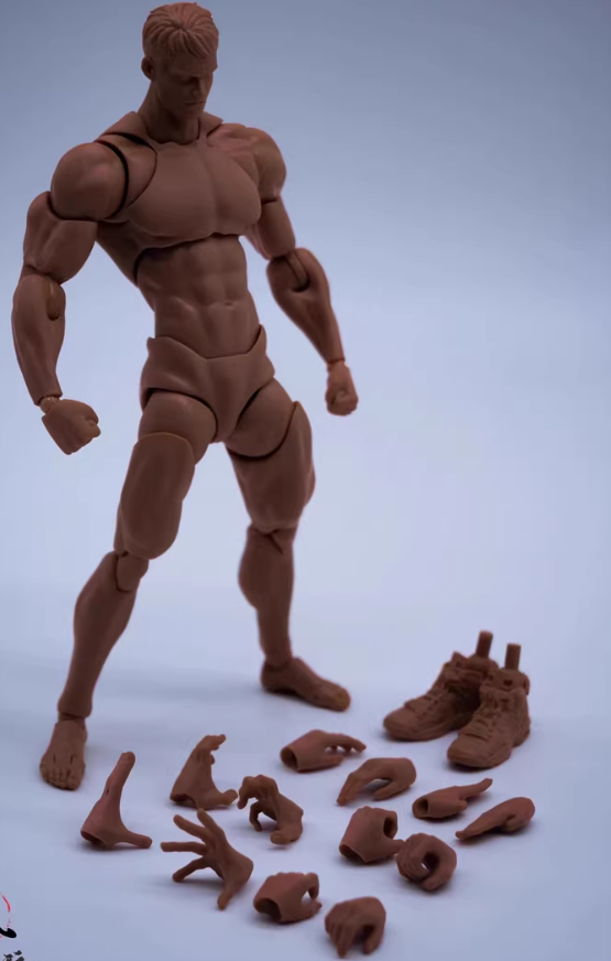 Wind Toys 1/12 Scale Super Movable Male Body for 6 inch Man Action Figure Black Skin
