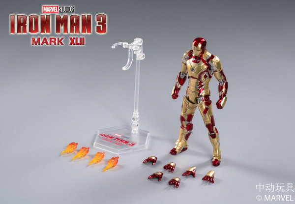 ZDTOYS Iron Man MK42 Marvel 1906-42 7 inches Armored Movable Plastic Model Luminous