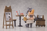 RIBOSE DLC Series "Tea Time Cats Scene" Nyan Town Bakery Clerk & Guest Set, Non-Scale ABS & PVC Pre-Painted Complete Figure