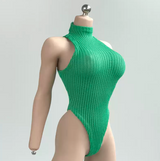 SUPER 1/6 Female bodysuit, sleeveless, high-cut Cammy bodysuit, green