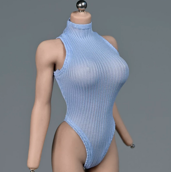 SUPER 1/6 Female bodysuit, sleeveless, high-cut Cammy bodysuit-light blue