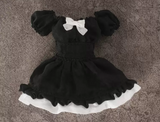 Snail Shell 1/12 Silk Puff-Sleeved Dress Black Version