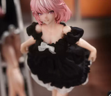 Snail Shell 1/12 Silk Puff-Sleeved Dress Black Version